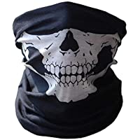 Gosear-Cráneo Bandana de máscara protectora de polvo para Cara cuello en Motos(Poliester-Negro)